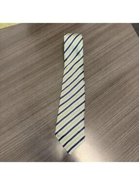 Vintage Green And Blue Striped Perlis New Orleans Mens Necktie